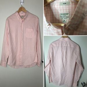 Secret Wash Shirting 98% Organic Cotton Sewn for J.Crew Stretch Button Down Slim